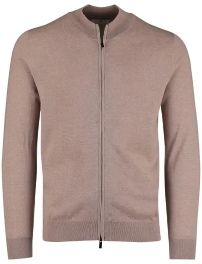 Thomas Maine Thomas Maine Vest Beige merinowol ronde hals