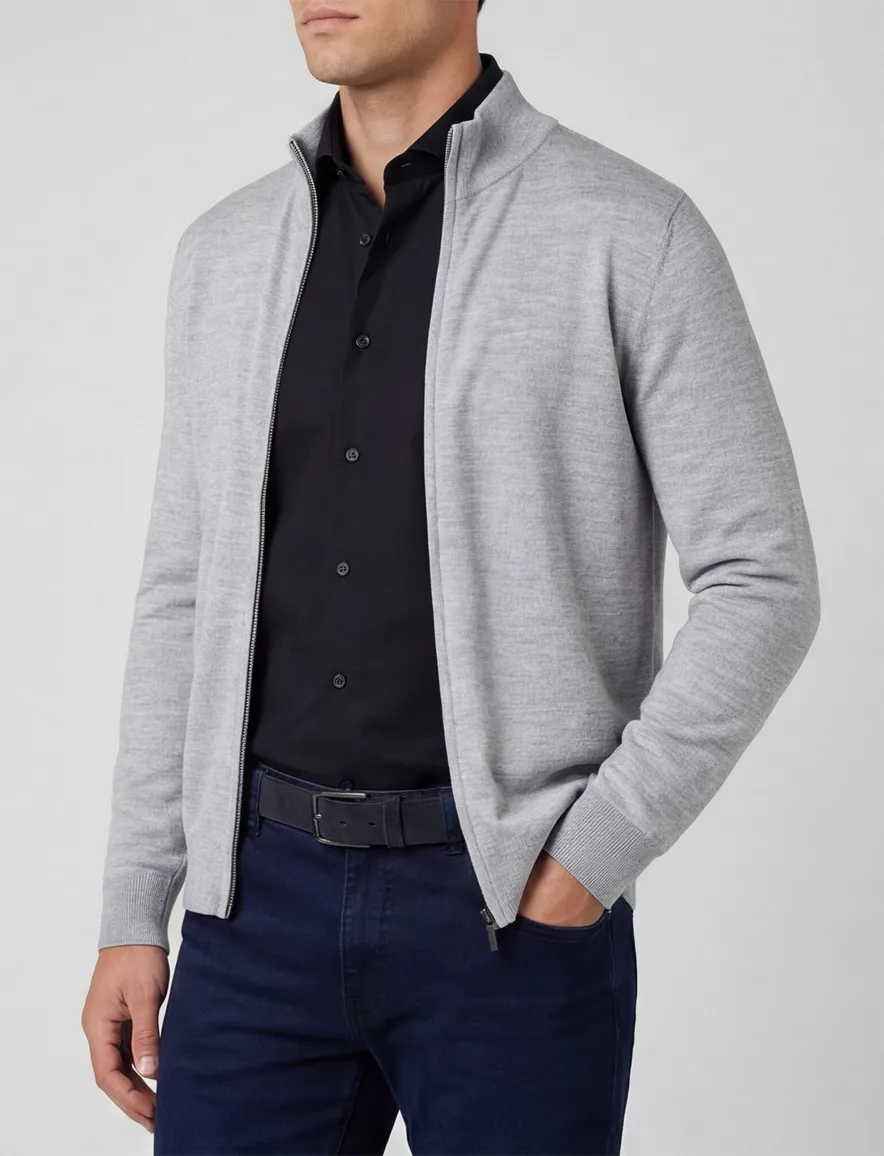 Thomas Maine vest grijs gemeleerd