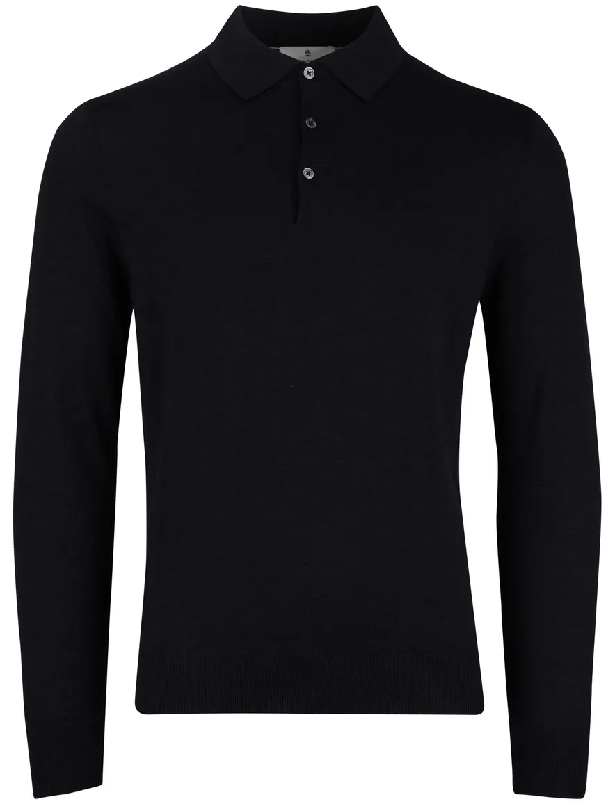 Thomas Maine trui 3-knoops donkerblauw