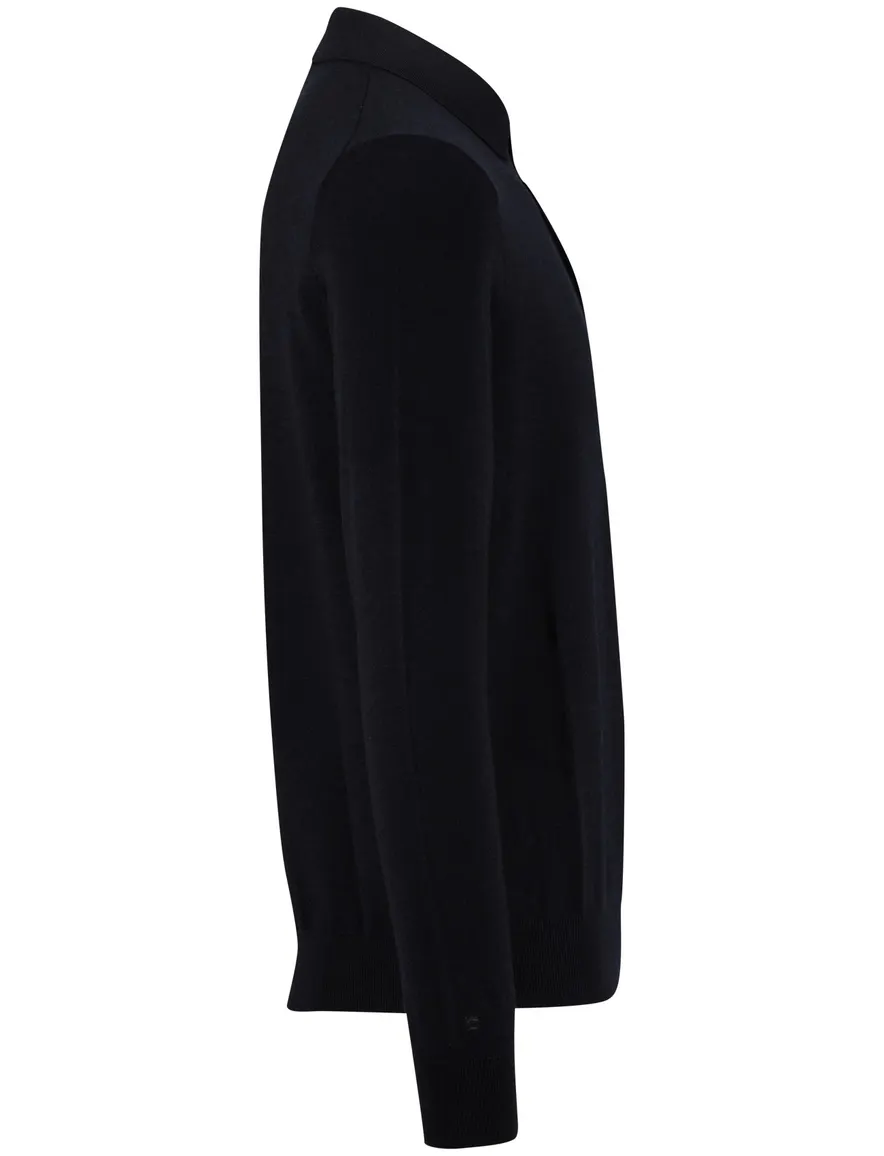Thomas Maine navy trui effen merinowol normale fit