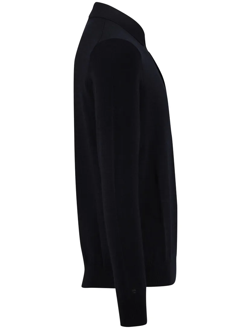 Thomas Maine navy trui merinowol effen normale fit