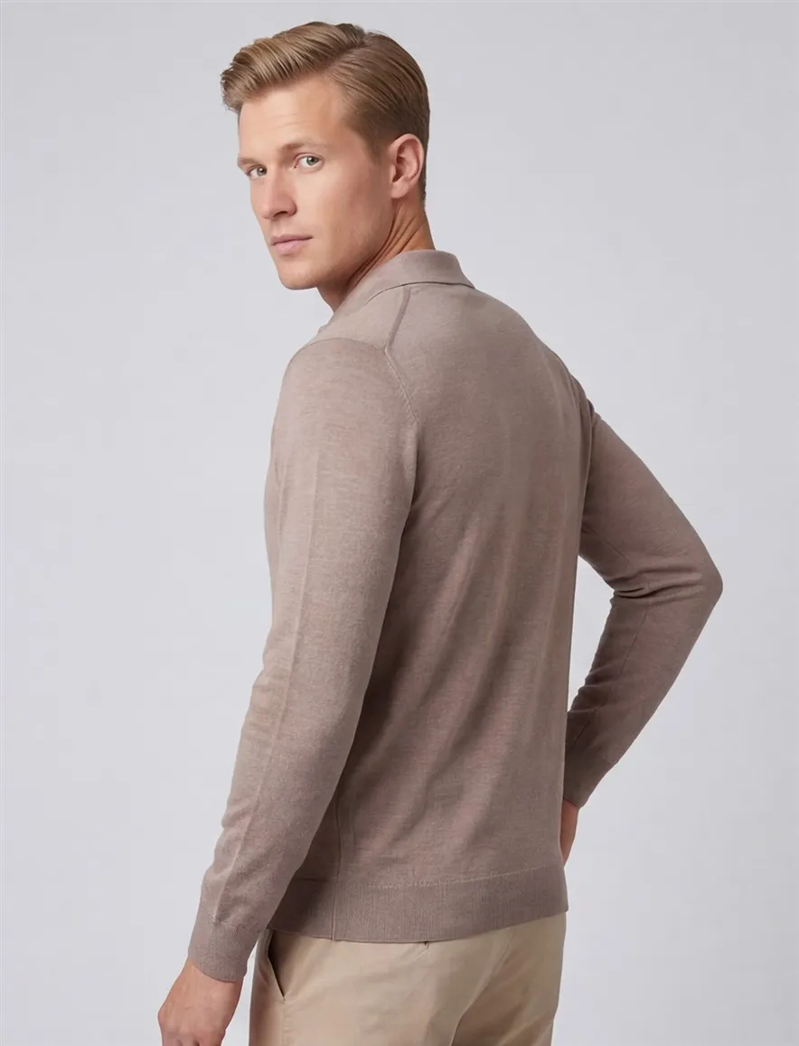 Thomas Maine 3-knoops polo beige