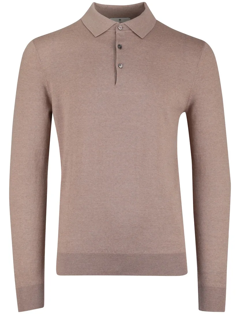 Thomas Maine trui normale fit katoen effen beige