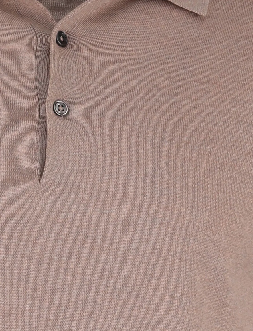 Thomas Maine trui effen beige normale fit katoen