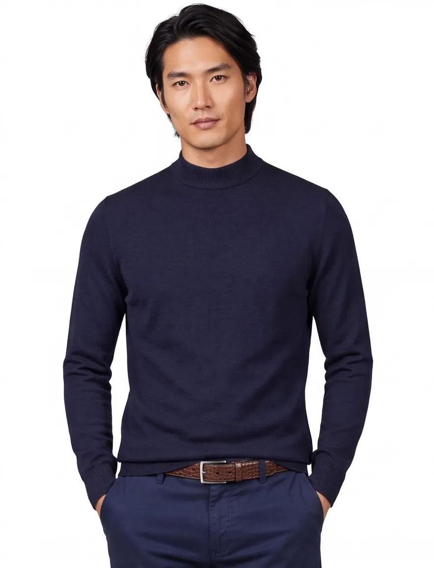 Thomas Maine trui ronde hals navy