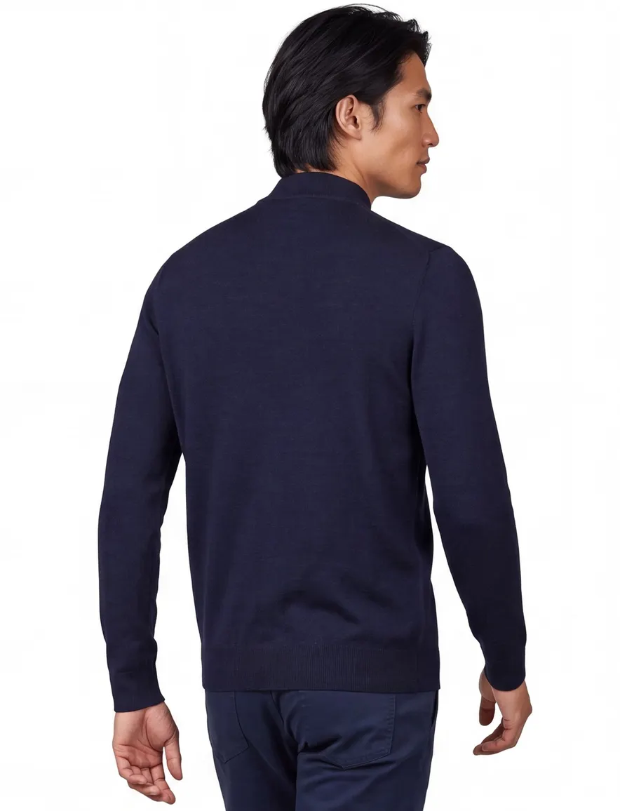 Thomas Maine trui ronde hals navy