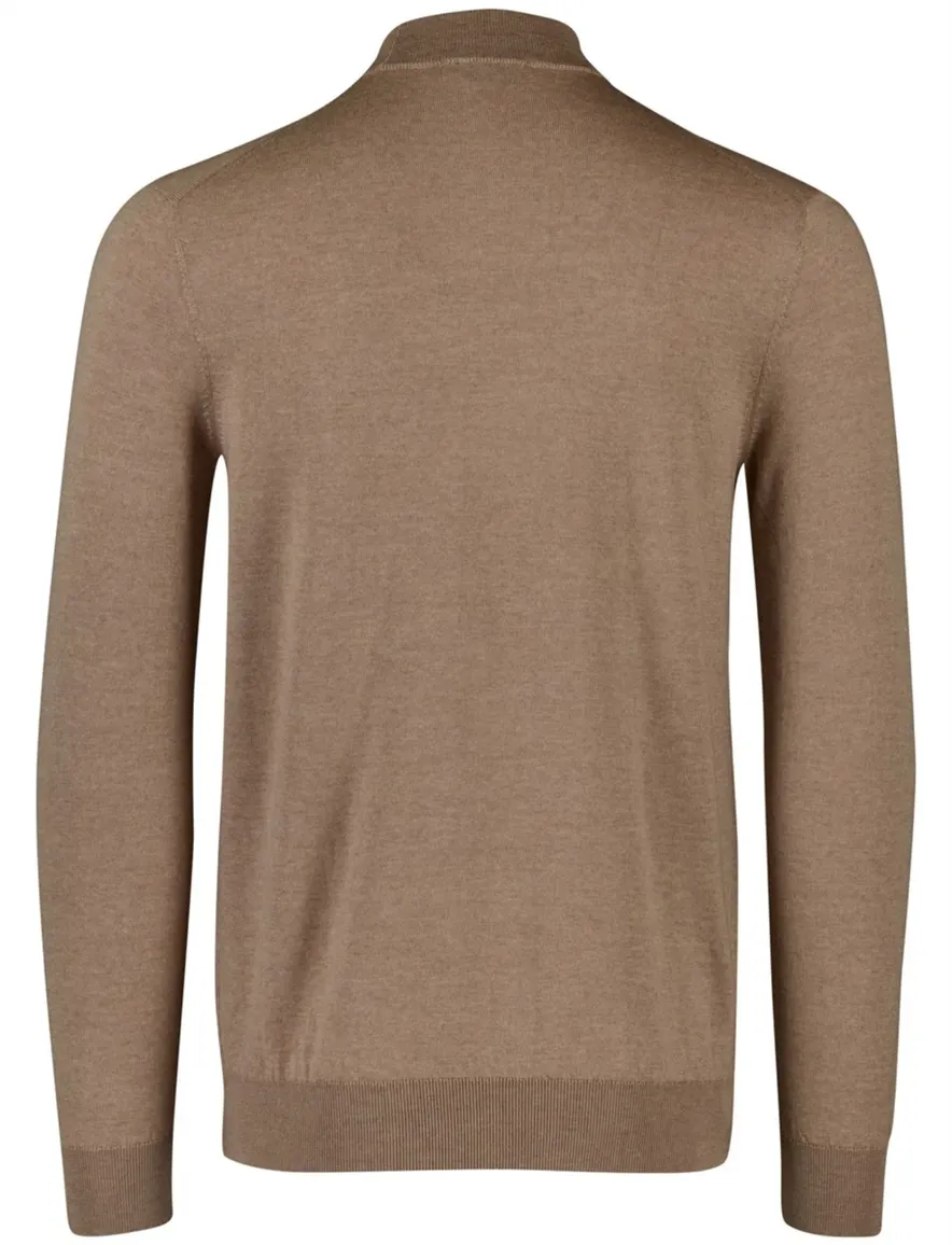 Thomas Maine pullover turtleneck lichtbruin wol