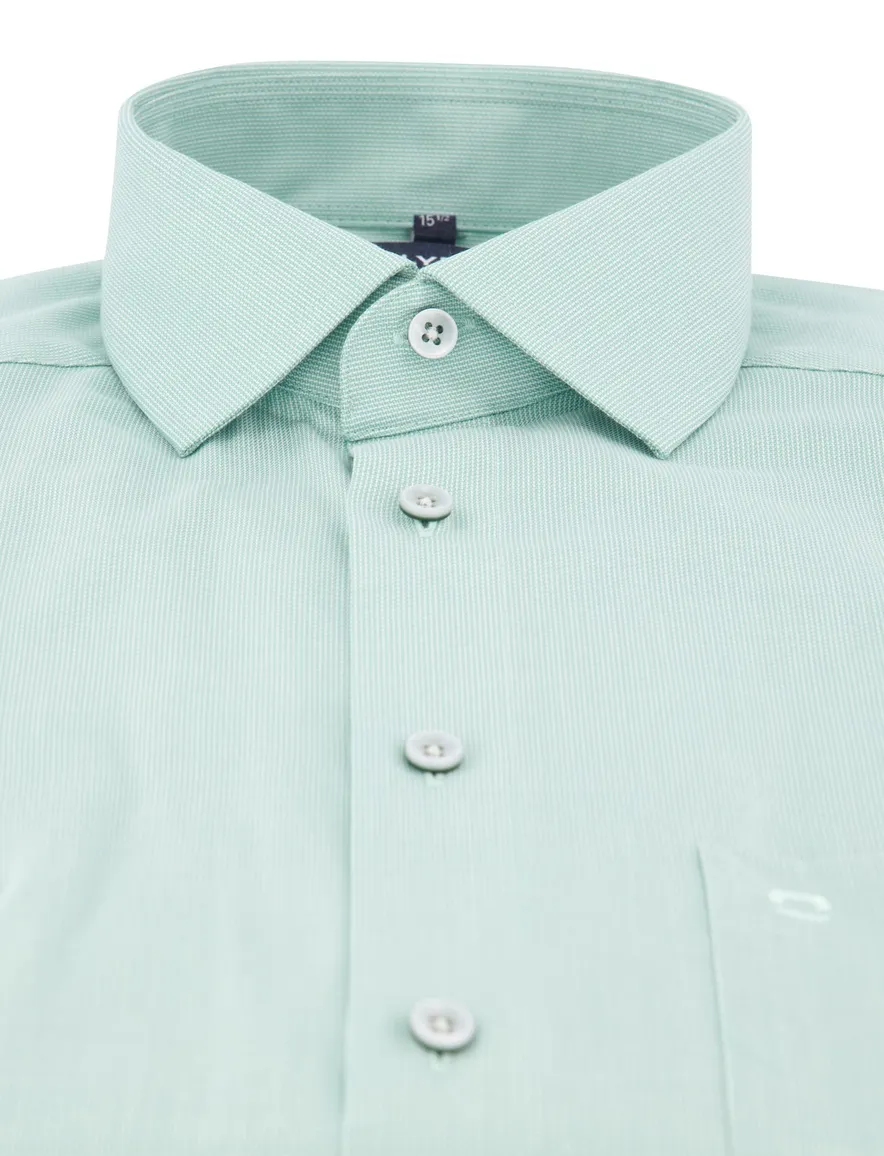 Olymp modern fit overhemd strijkvrij groen semi-wide spread boord