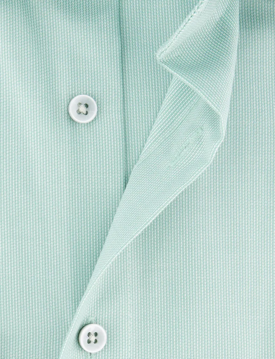 Olymp modern fit overhemd strijkvrij groen semi-wide spread boord