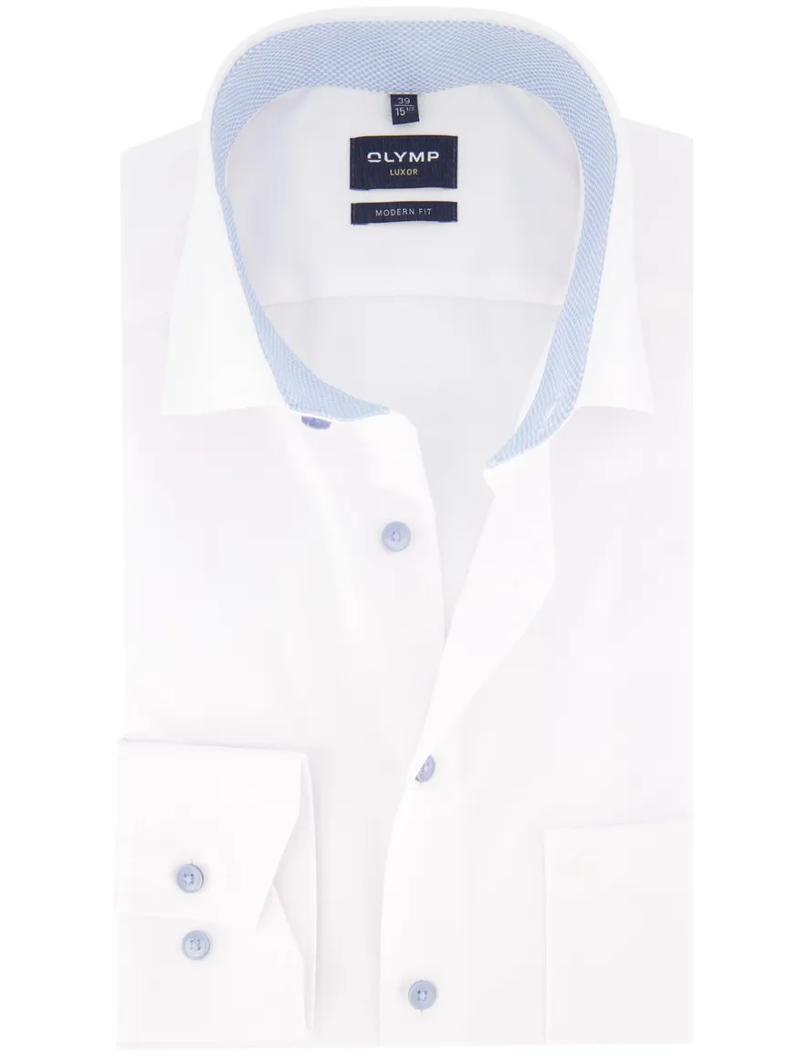 business overhemd wit Olymp Luxor Modern Fit