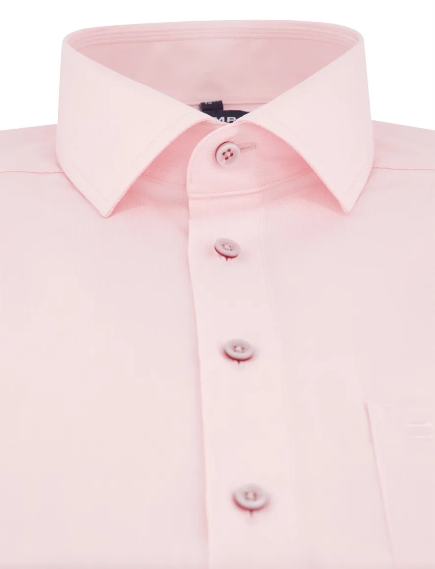 Olymp normale fit katoenen overhemd korte mouw roze