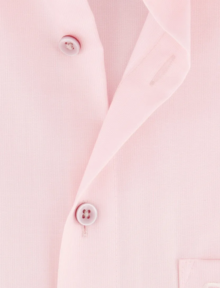 katoenen overhemd korte mouw Olymp roze effen