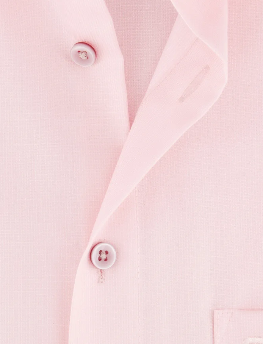 Olymp normale fit katoenen overhemd korte mouw roze