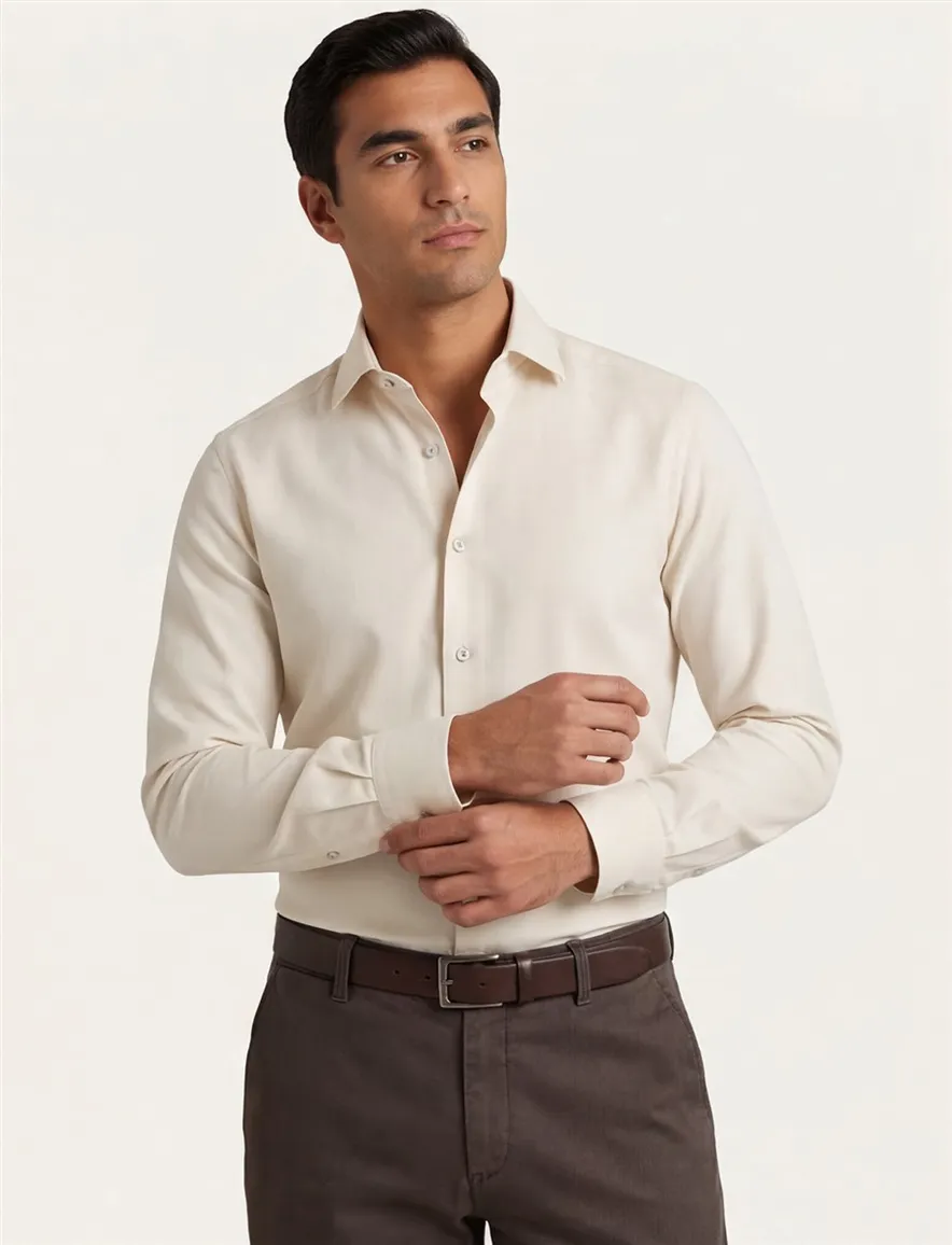 business overhemd beige Olymp Level Five body fit