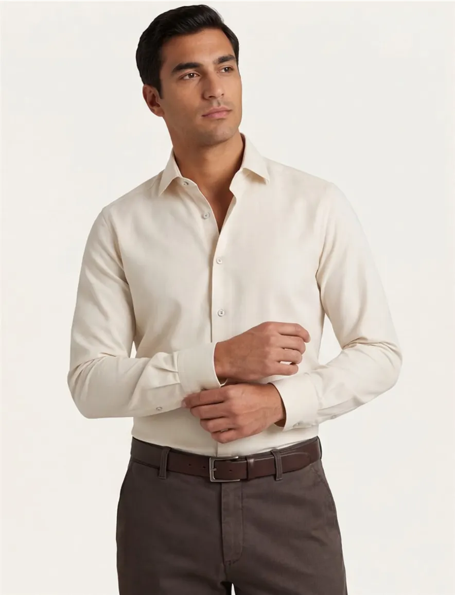 business overhemd beige Olymp Level Five body fit
