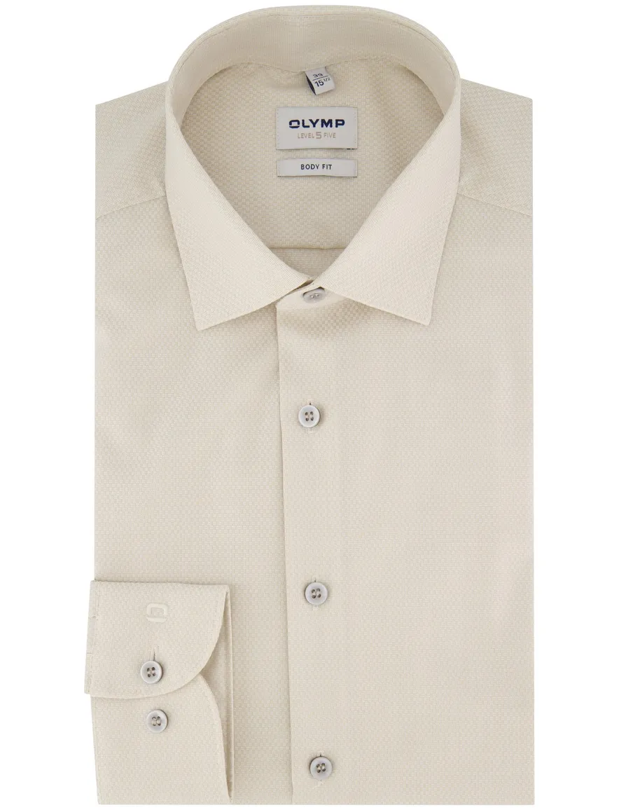 business overhemd beige Olymp Level Five body fit