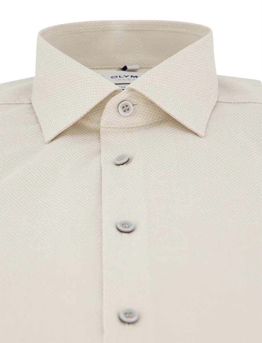business overhemd beige Olymp Level Five body fit