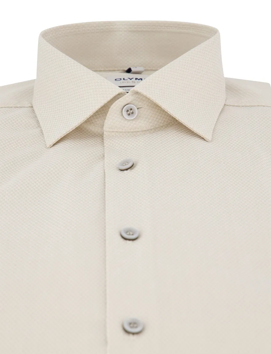 business overhemd beige Olymp Level Five body fit