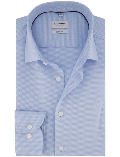 Olymp Olymp body fit easy iron lange mouw overhemd blauw body fit