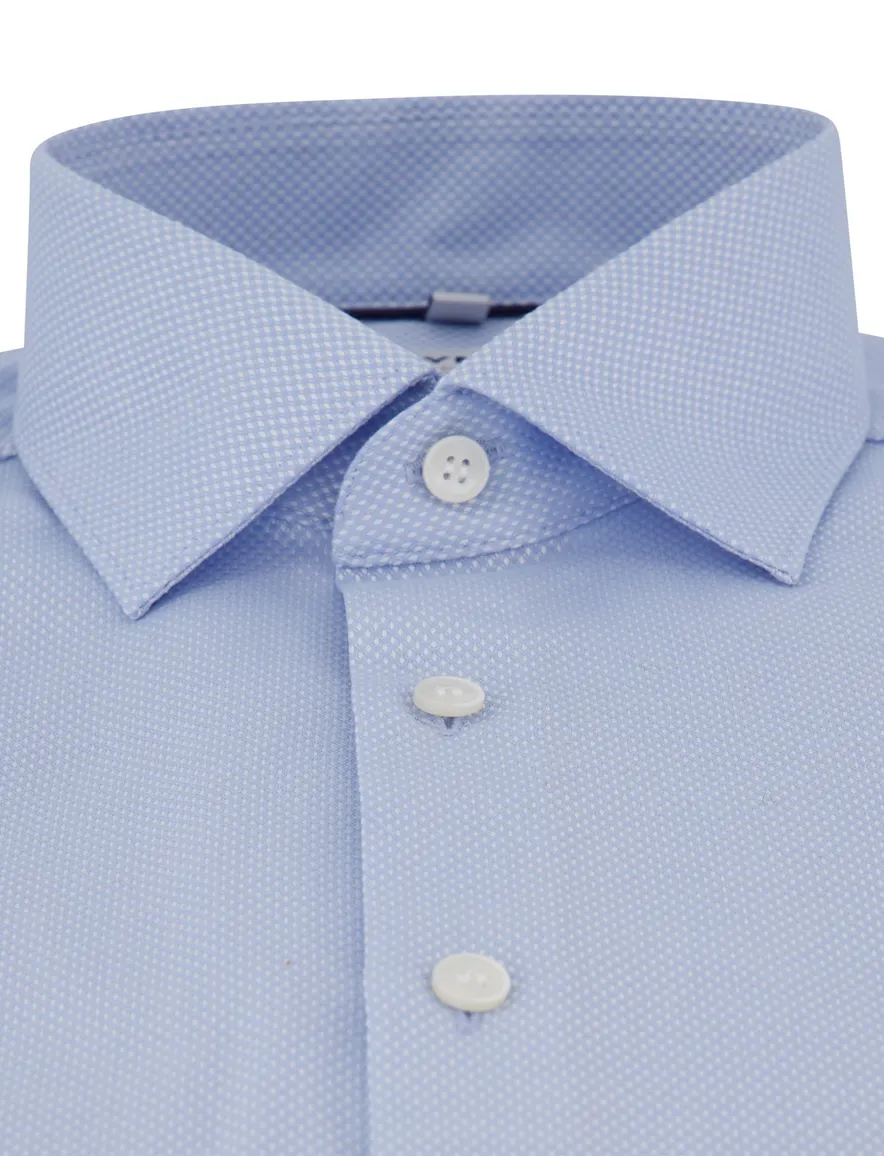 Olymp lange mouw overhemd blauw body fit
