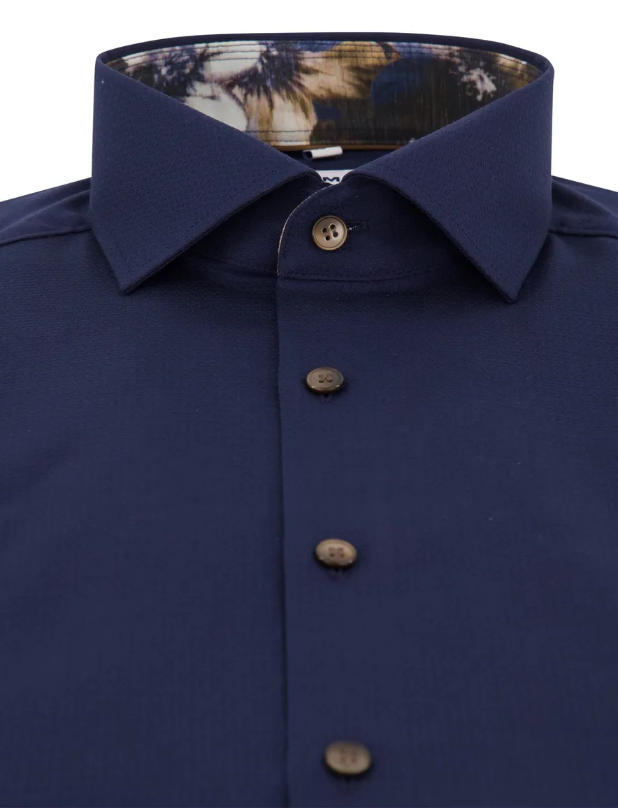 overhemd korte mouw donkerblauw Olymp Level Five body fit