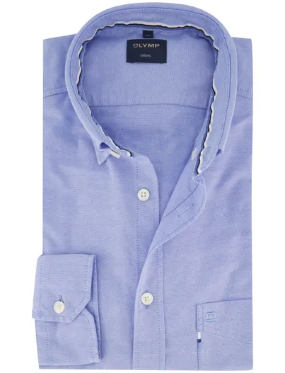 Olymp Olymp overhemd lichtblauw casual button-down collar