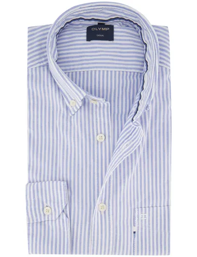 Olymp Olymp overhemd lichtblauw casual button-down collar
