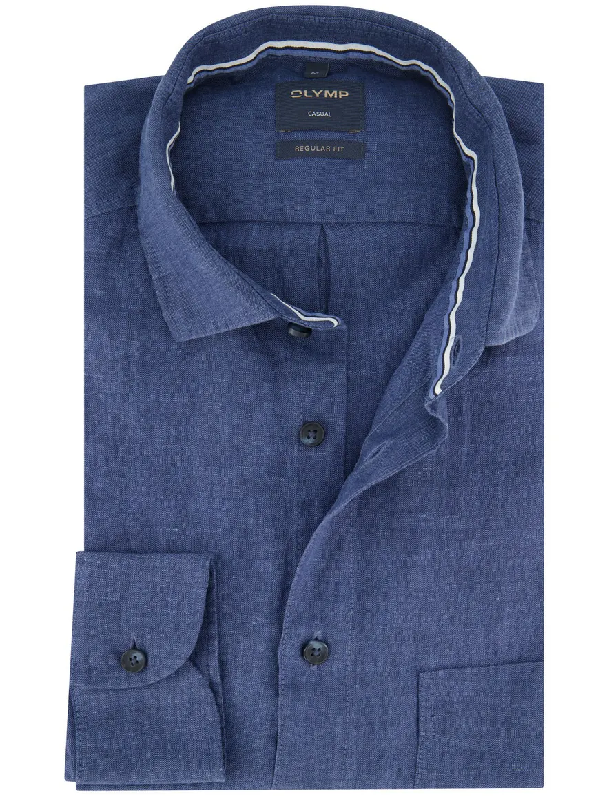 Olymp casual overhemd blauw regular fit