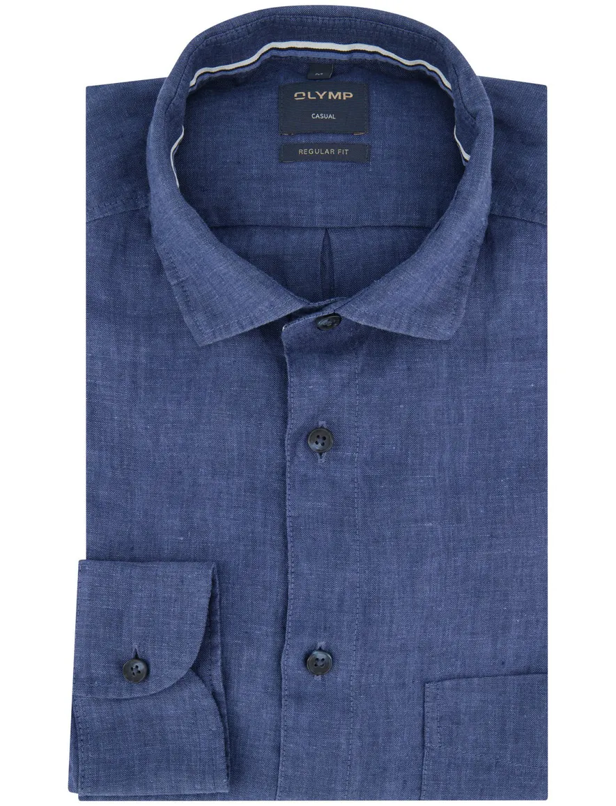Olymp casual overhemd blauw regular fit