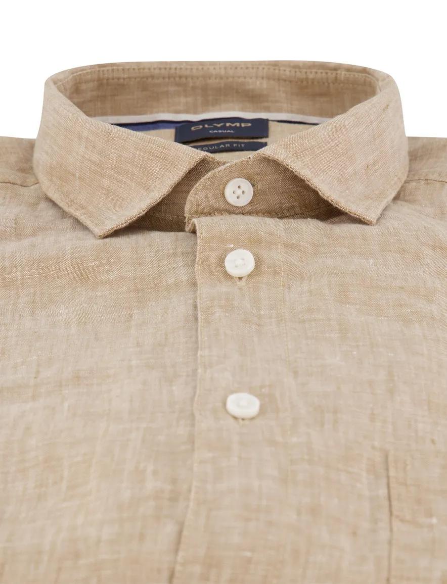 Olymp overhemd beige Regular Fit