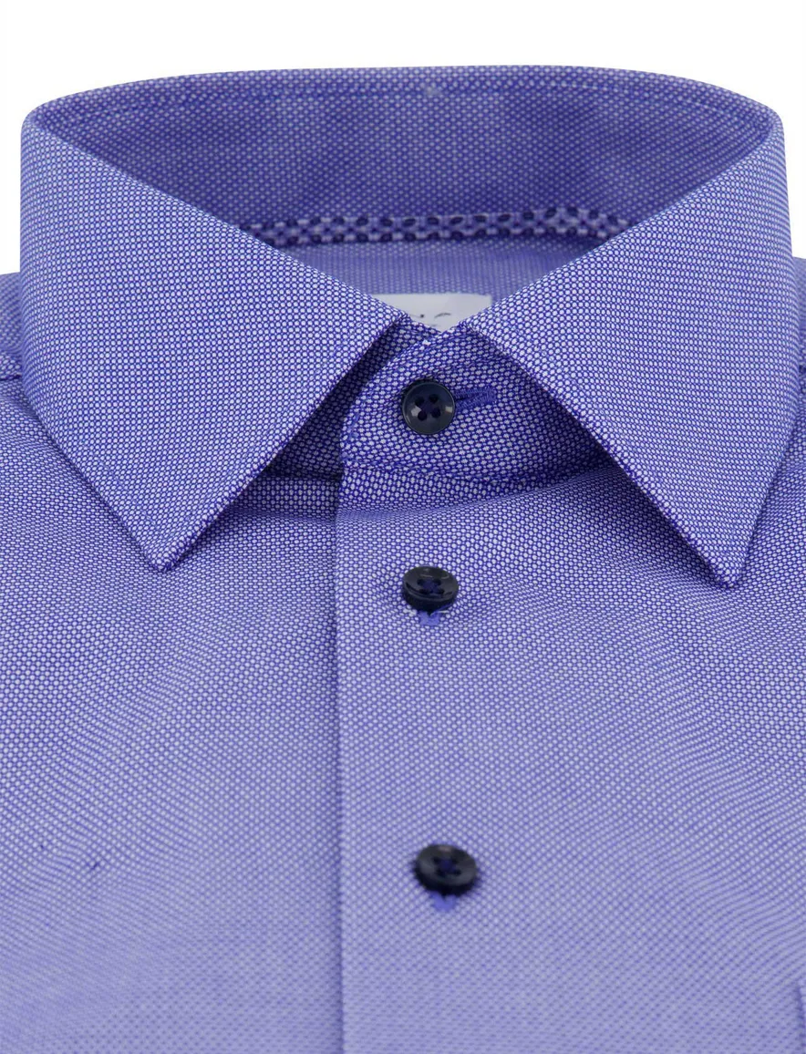 Eterna overhemd modern fit blauw korte mouw
