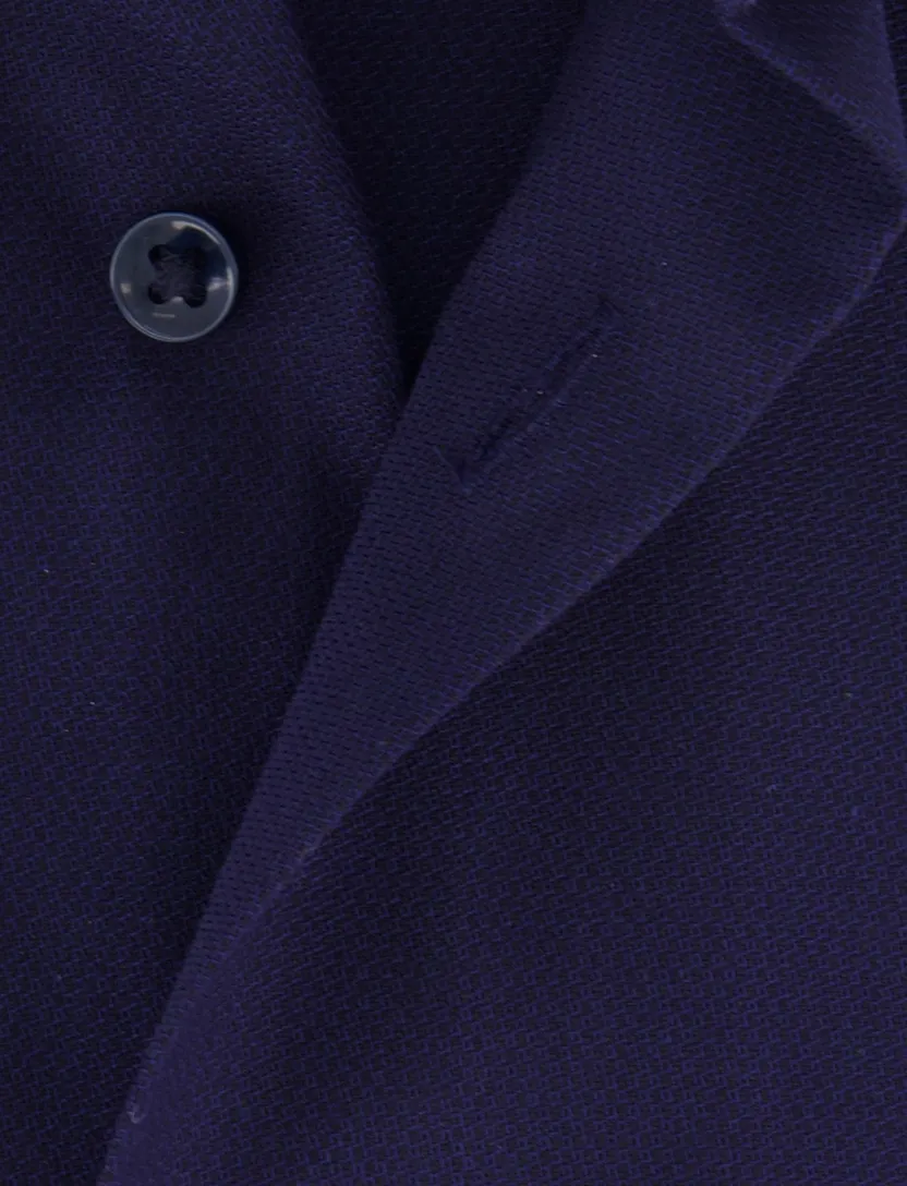 Eterna korte mouw overhemd donkerblauw effen