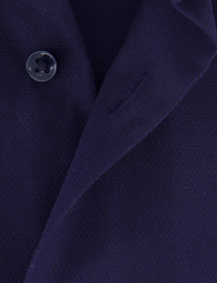 Eterna korte mouw overhemd donkerblauw strijkvrij