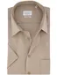 Eterna overhemd korte mouw camel semi-wide collar strijkvrij