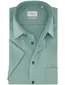 Eterna Modern Fit overhemd turquoise korte mouw borstzak strijkvrij
