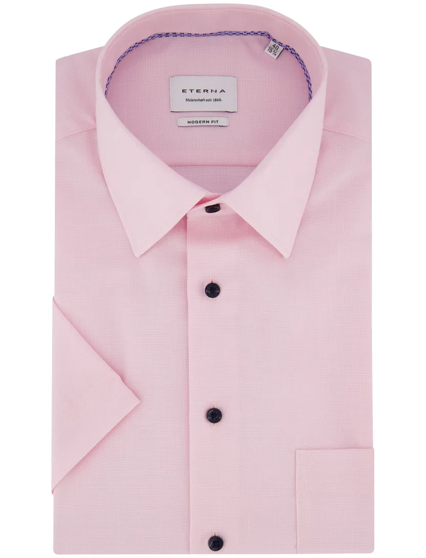 Eterna modern fit overhemd korte mouw borstzak katoen