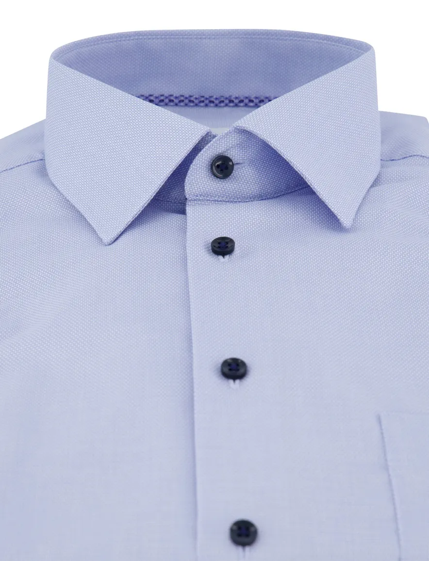 Eterna overhemd Comfort Fit blauw strijkvrij ml7