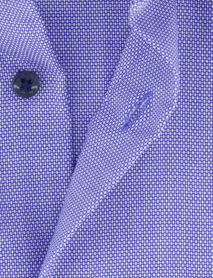 Eterna overhemd blauw borstzak katoen