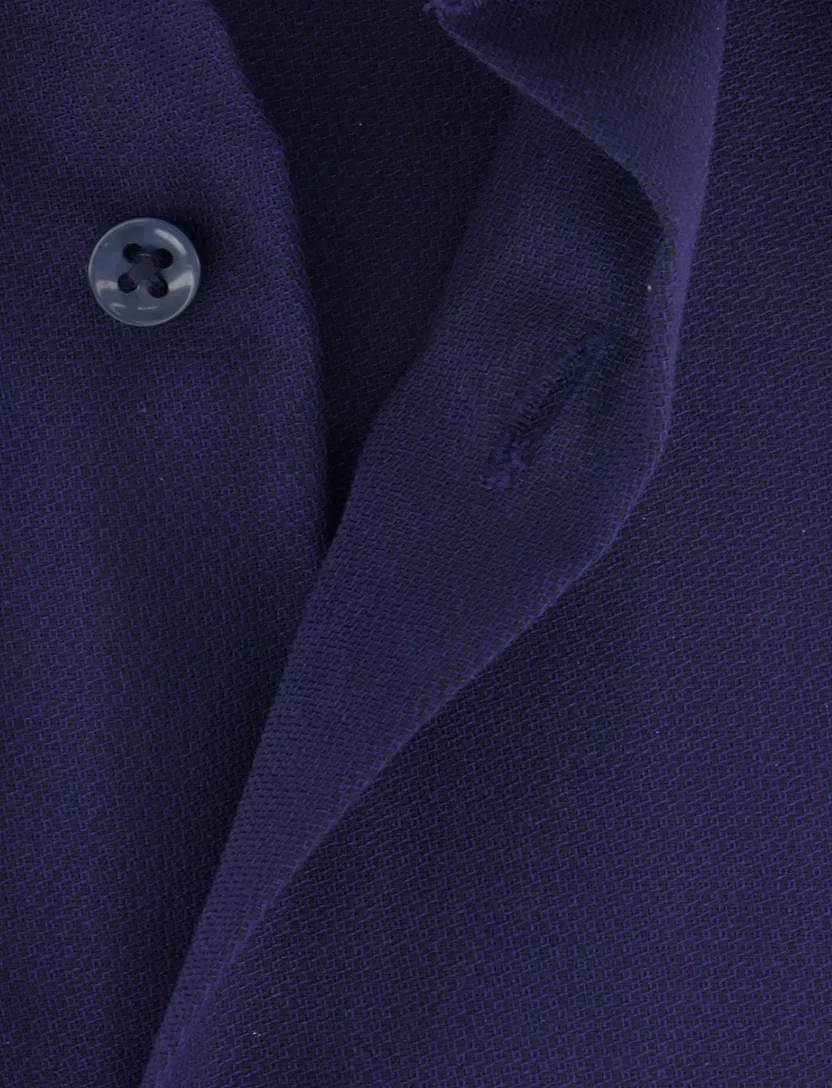 Eterna overhemd donkerblauw katoen effen