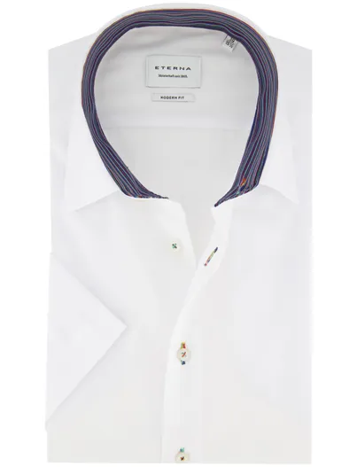 Eterna Eterna overhemd Modern Fit wit strijkvrij