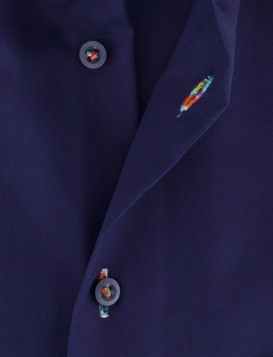 Eterna Comfort Fit donkerblauw overhemd strijkvrij katoen