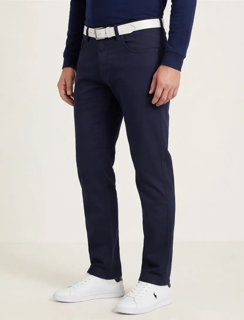Pierre Cardin pantalon donkerblauw effen katoen