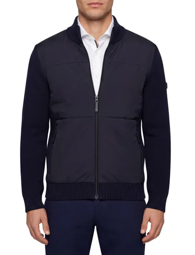 Pierre Cardin Pierre Cardin Vest donkerblauw katoen effen