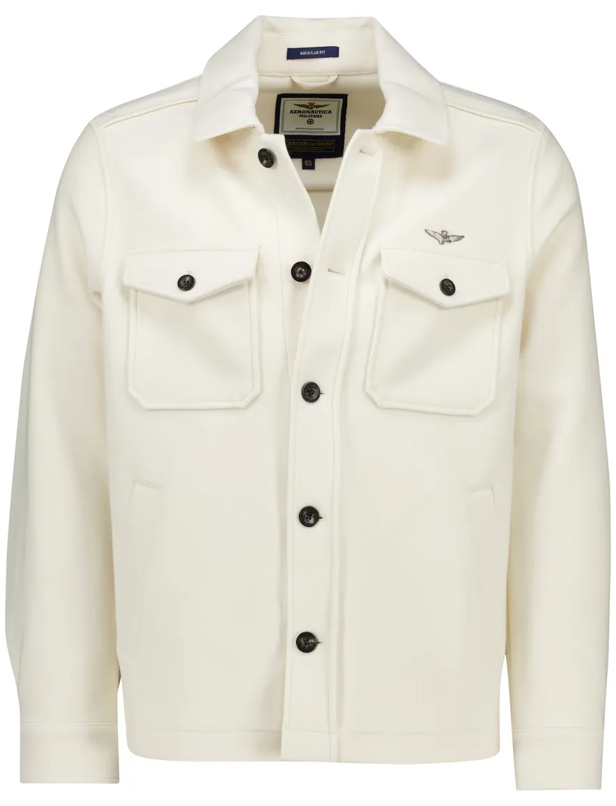 Aeronautica Militare overshirt creme normale fit polyester