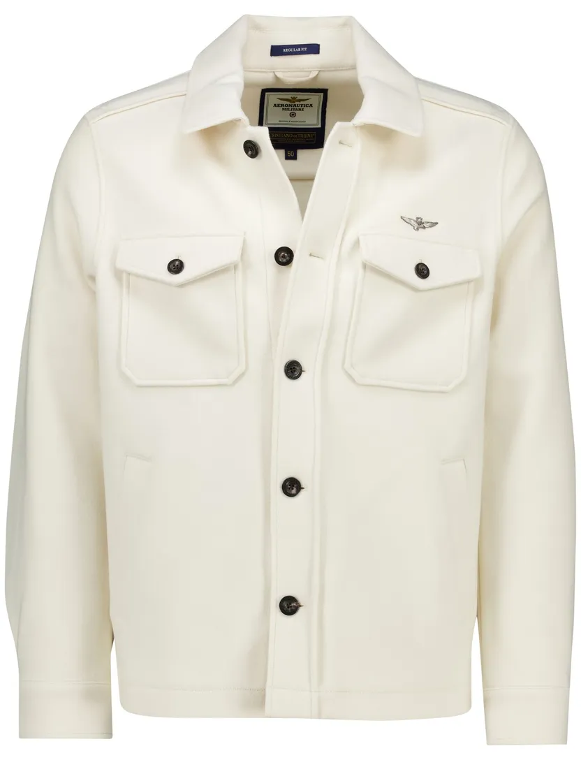 polyester Aeronautica Militare overshirt creme normale fit