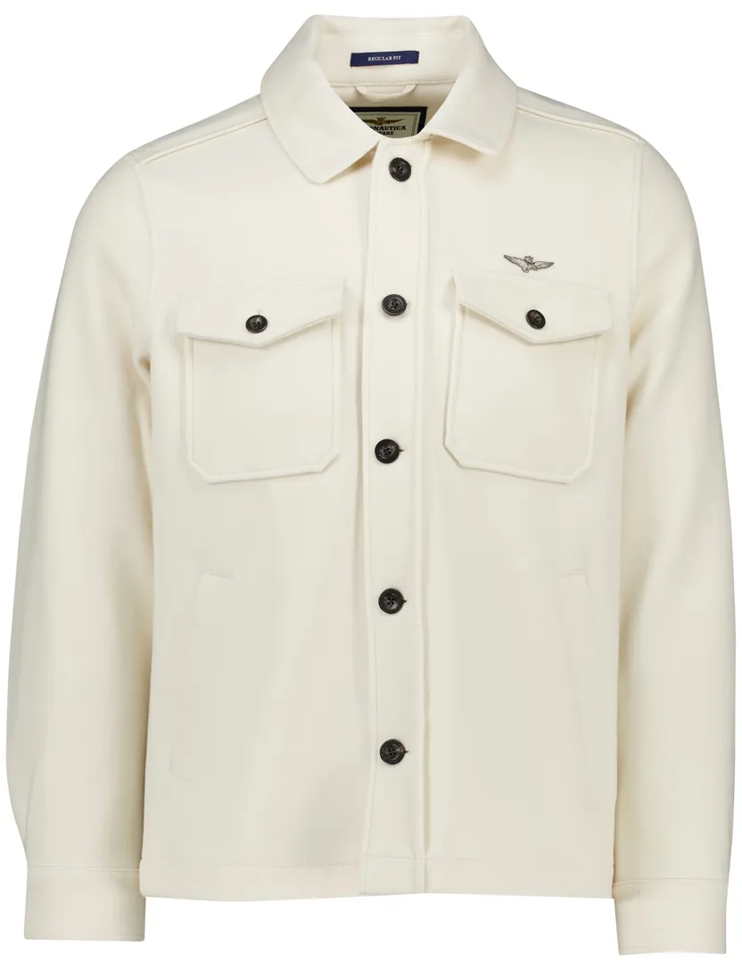 polyester Aeronautica Militare overshirt creme normale fit