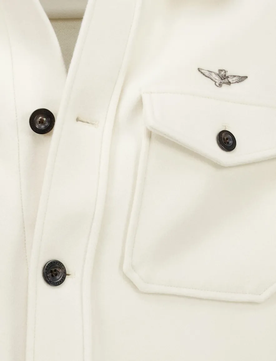 Aeronautica Militare overshirt creme normale fit polyester