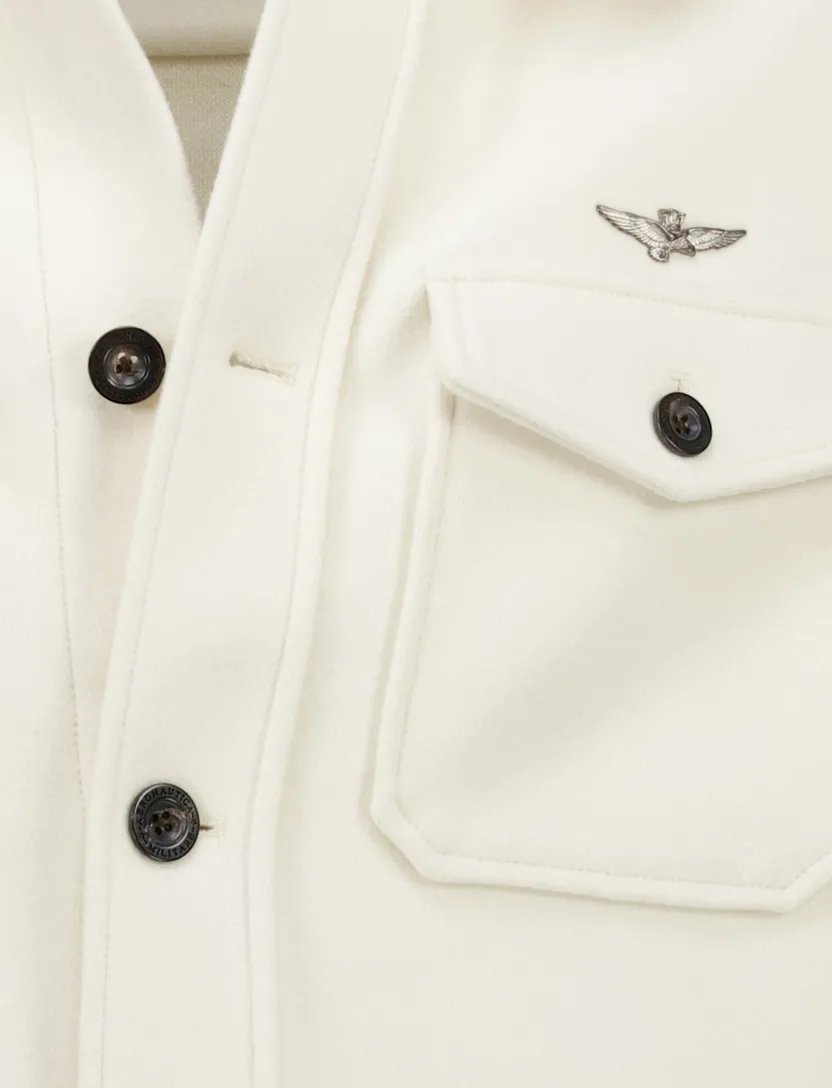 polyester Aeronautica Militare overshirt creme normale fit