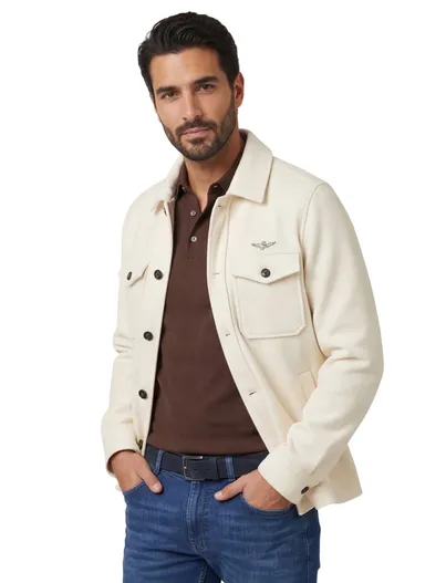 Aeronautica Militare Aeronautica Militare overshirt creme normale fit polyester