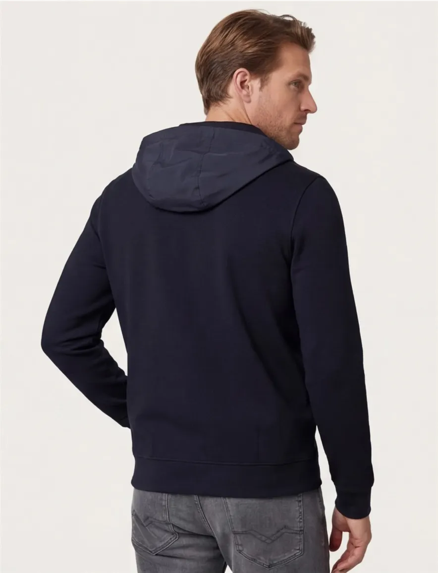 Hoodie rits zwart Aeronautica Militare